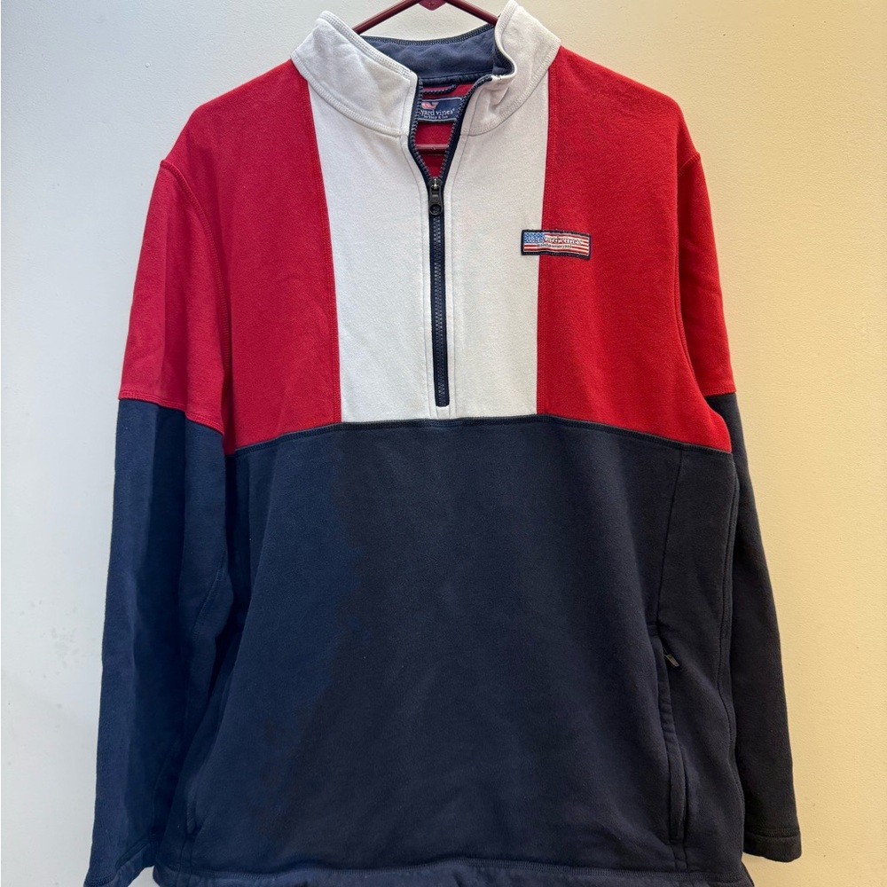Vineyard Vines Red, White, and Blue Quarter-Zip Sweatshirt
